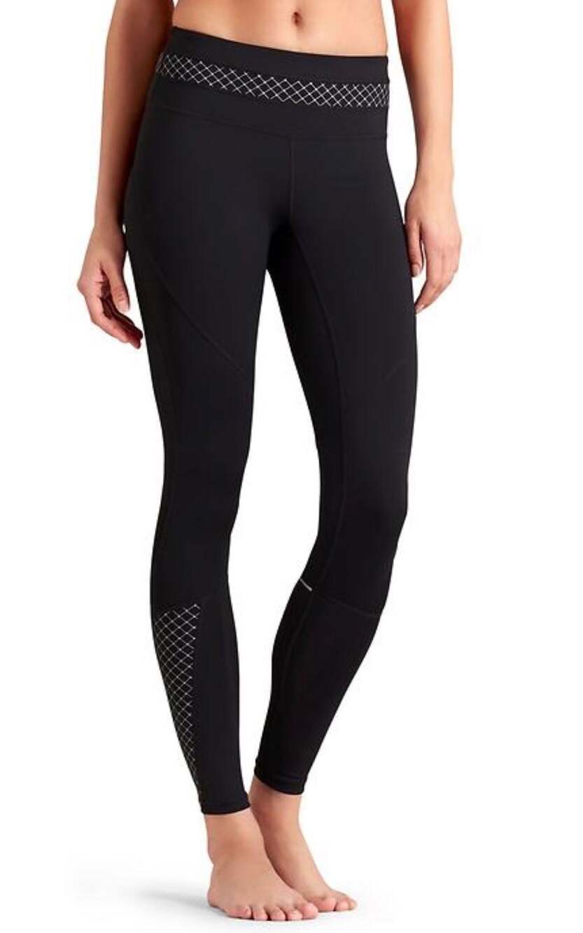 Athleta Miles Compression Leggings with Reflective Details